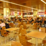 ロシアの大型ショッピングモールのフードコート。